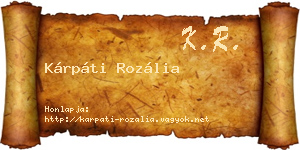 Kárpáti Rozália névjegykártya