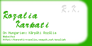 rozalia karpati business card